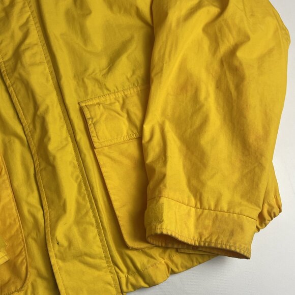 VTG Tommy Hilfiger Hooded Tactical Windbreaker Yellow Rain Jacket Men’s Size M - Picture 5 of 16